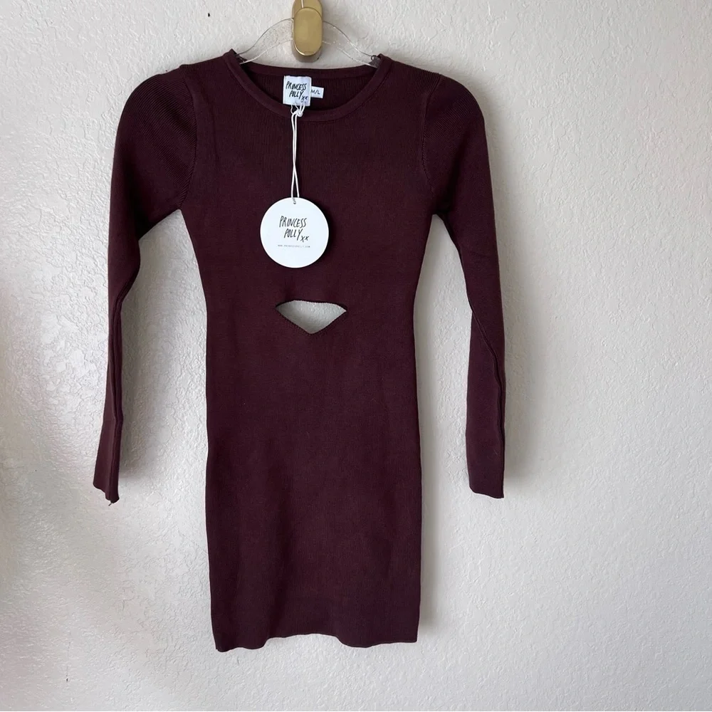 NEW Princess Polly SERENITY MINI DRESS BROWN size L - Picture 5 of 9